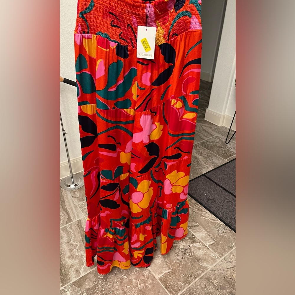 Sugarlips Red and Pink Floral Palazzo Pants